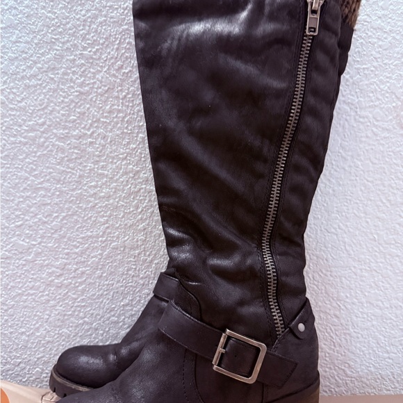 Crown Vintage Black Heeled Knee-High Boots size 8 Chellie - Picture 3 of 13